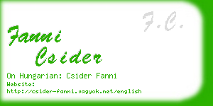 fanni csider business card